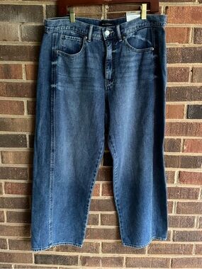 Dark wash, mid-rise Barrel leg Jeans - size 12